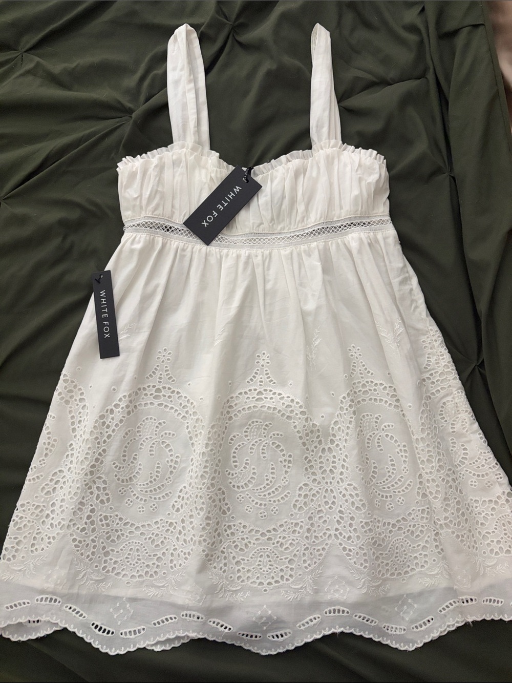 White Fox Boutique White Eyelet Mini Sundress